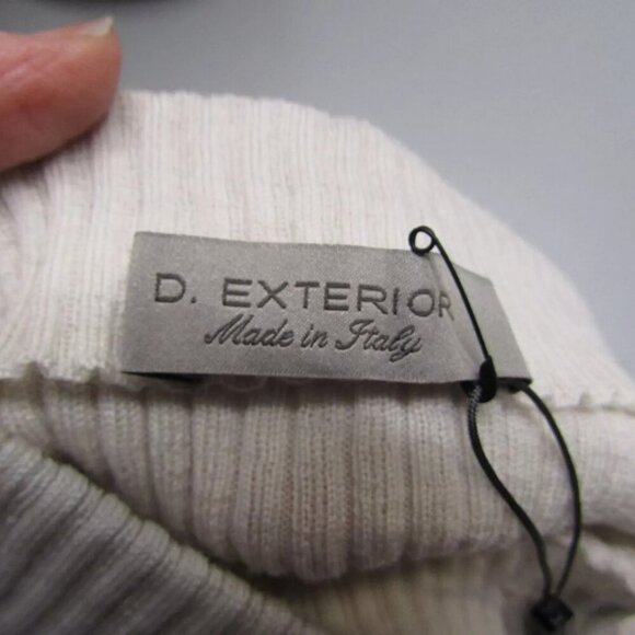 NEW D. EXTERIOR Womens Ribbed Tullle Long Sleeve Shirt Size S Beige - Picture 9 of 16